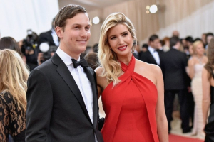 A sobering interview with the late grandmother of Donald Trump's son-in-law Jared Kushner has resurfaced in which she discusses the pain she felt over  America's refusal to accept Jews fleeing the Holocaust. Photo shows Jared Kushner and his wife, Ivanka Trump <br/>Getty Images