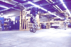 New Boston Dynamics Robots' 'Nightmare-Inducing' Feature: Wheels On Legs - Their fearsome robots are now more mobile than ever, thanks to the introduction of wheels. <br/>YouTube screengrab