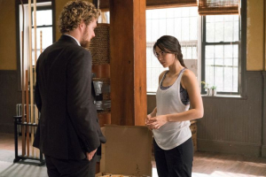 Danny Rand chats with Colleen Wing in a leaked Iron Fist photo. <br/>Netflix