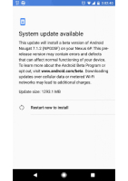 If you are rocking to the Nexus 6P, then do not be surprised if you see the following screen on your smartphone that prompts you to install the latest operating system update which ought to bump up your Android version to Android 7.1.2 Nougat. <br/>Device screenshot
