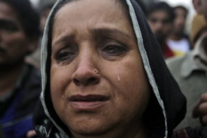 A Pakistani Christian woman reacts to the death of Shahbaz Bhatti during a rally in Lahore, Pakistan on Wednesday, March 2, 2011. AP <br/>AP