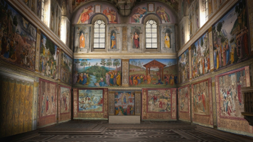 A new film entitled “Raphael – Prince of the Arts,” will feature 3D virtual reality construction of scenes such as the Sistine Chapel (shown here). <br/>Sky and Nexo Digital