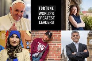 Five people associated with religious achievements made the 2017 list of Fortune's 50 Greatest Leaders:  Pope Francis, Katharine Hayhoe, Linda Sarsour, Chance the Rapper and Sadiq Khan.<br />
<br />
 <br/>WRN