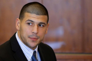 Aaron Hernandez, former player for the NFL's New England Patriots football team, attends a pre-trial hearing at the Bristol County Superior Court in Fall River, Massachusetts October 9, 2013. <br/>Reuters