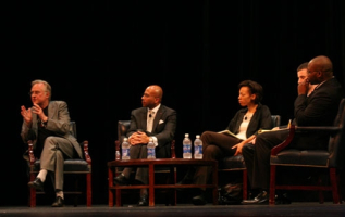 (l-r) Atheist biologist Richard Dawkins; Rice University religious studies professor Anthony Pinn; writer and activist Sikivu Hutchinson;(far right) Secular Students at Howard University founder Mark Hatcher participate in a panel discussion called ''Dialogue of Reason: Science in the Black Community <br/>The Christian Post