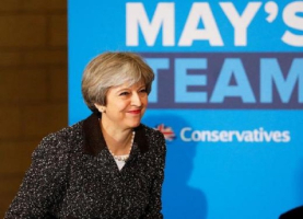 Britain's Prime Minister Theresa May attends a campaign event in York, May 9, 2017. <br />
<br />
 <br/>Reuters/Phil Noble 
