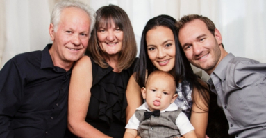 Nick and Boris Vujicic pictured with their wives. Boris passed away on Mother's Day 2017. <br/>TBN