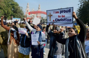 Christians in India protest for their rights in a file photo.  <br/>United Christian Forum