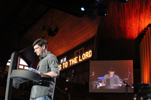 Evangelist Will Graham is seen here on stage at the Great Auditorium in Ocean Grove, N.J., for the three-day Jersey Shore Will Graham Celebration. <br/>The Christian Post