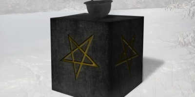 Satanic Temple war memorial concept art posted on February 24, 2017. <br/>The Satanic Temple/Instagram