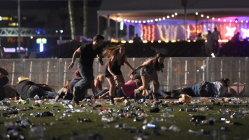 At least 59 people were killed and hundreds injured when a gunman opened fire at a country music festival near the Mandalay Bay casino. <br/>Getty Images