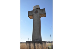 The Peace Cross in Bladensburg, Md., a memorial to soldiers killed in World War I, is at the heart of a lawsuit that claims the 40-foot cross on government property violates the First Amendment.  <br/>DIANNA CAHN/STARS AND STRIPES 