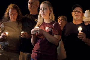 Mourners participate in a candlelight vigil held for the victims of a fatal shooting at the First Baptist Church of Sutherland Springs, Sunday, Nov. 5, 2017, in Sutherland Springs, Texas.  <br/>AP Photo