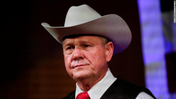 Former Alabama Chief Justice and US Senate candidate Roy Moore speaks at a rally in Fairhope, Alabama. <br/>AP Photo