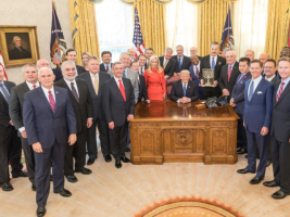 The Friends of Zion Museum presented President Trump with its Friends of Zion Award at the White House Monday. <br />
<br />
 <br/>Facebook