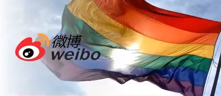 Weibo Logo and Rainbow Flag <br/>