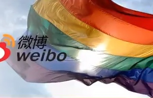 Weibo Logo and Rainbow Flag <br/>
