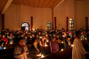 Easter Vigil at a Catholic church in Shanghai in March. <br/>Aly Song/Reuters
