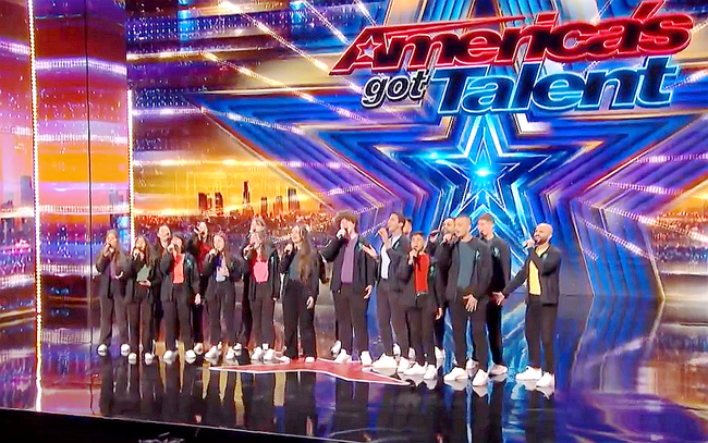 The Jerusalem Youth Choir performing on stage at America's Got talent. (Photo: AGT Auditions X)