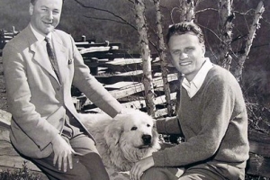 John Stott (left) and Billy Graham in the early years. <br/>Langham Partnership International