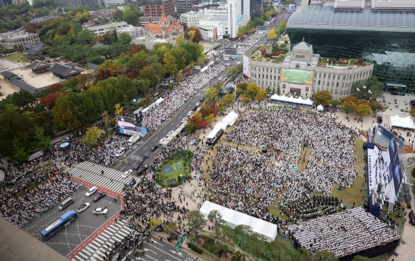 A joint worship service brought together Christians across denominations in Korea's capital Seoul on Reformation Sunday, Oct. 27, 2024. | 10.27 Joint Worship Organizing Committee