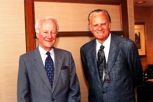 Evangelical leaders John Stott and Billy Graham <br/>Langham Partnership International