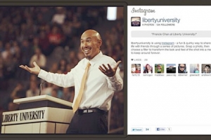 Bestselling author and pastor Francis Chan speaks at Liberty University's convocation in Lynchburg, Va., on Nov. 14, 2011. <br/>Liberty University/Instagram