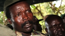 The leader of the Lord's Resistance Army, Joseph Kony answers journalists' questions following a meeting with UN humanitarian chief Jan Egeland at Ri-Kwamba in southern Sudan, Saturday, Nov. 12, 2006. <br/>