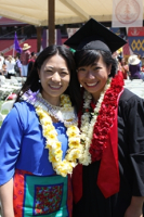 Chinese-Canadian Karmia Cho (right) and her mother Wang Wen Qin at the Stanford graduation ceremony earlier this year. <br/>
