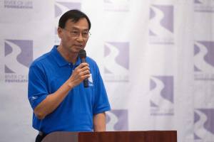 River of Life Foundation President Rev. Steven Wang thanked the friends from the San Francisco Bay Area for their continuous support. <br/>Gospel Herald/Hudson Tsuei