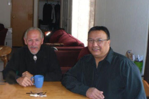 Rev. Ross Maracle and Pastor Stephen Stoney in Attawapiskat. <br/>INS