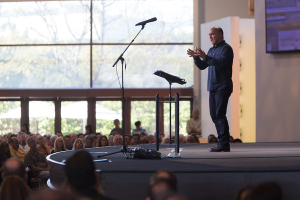 Pastor Greg Laurie of Harvest Crusades and Ministries gave a message of hope for those that have lost loved ones at Saddleback Church in Lake Forest, Calif., April 20, 2013. <br/>Saddleback Church/Vu Le