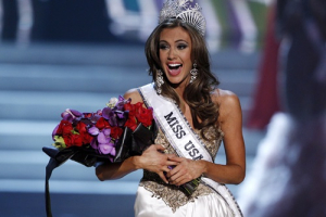 Miss Connecticut Erin Brady reacts after being crowned during the Miss USA pageant at the Planet Hollywood Resort and Casino in Las Vegas, Nevada June 16, 2013. <br/>REUTERS/Steve Marcus 
