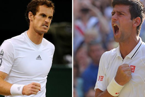 World No. 1 Serbian tennis player Novak Djokovic (L) will face No. 2 seed Andy Murray (R) from Scotland this Sunday for the Wimbledon Men’s Doubles finals. <br/>Getty Images