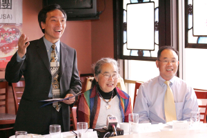 Executive Director of Media Evangelism Limited (USA) Gilbert Yip first introduced the significance of the film 'Love is…' at the press conference held in Millbrae, San Francisco on Friday. <br/>Photo: Gospel Herald/ Hudson Tsuei