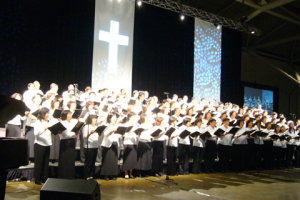 Choir devotion on 'Who is Christ?' Stephen Tong Evangelistic Rally at Metro Toronto Centre on Sept. 16, 2007. <br/>Photo: STEMI