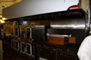 The entire kitchen appliance set with 12 burners, four ovens, six warmers and a commercial hood.(Photo: Gospel Herald) <br/>