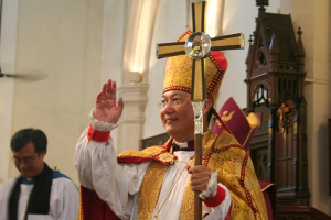 Rev. Paul Kwong was officially installed as the second Archbishop of Hong Kong Sheng Kung Hui <i>(Anglican Church in Chinese)</i> in the history on Sep. 26, 2007. <br/>Photo: The Gospel Herald