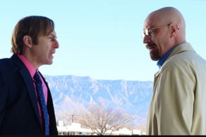 Saul Goodman (Bob Odenkirk) and Walter White (Bryan Cranston) in Episode 13  (Photo by Ursula Coyote/AMC) <br/>