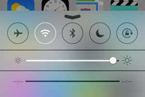 Apple iOS 7 features new control panel.  <br/>