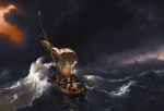 Jesus Christ Sleeping in the Sea of Storm