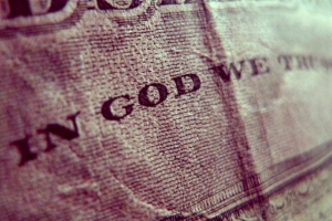 'In God We Trust' on U.S. Dollar Bill  <br/>