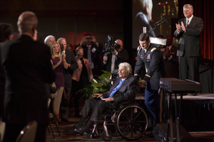 Evangelist Billy Graham is honored at his 95th birthday celebration in North Carolina, on November 7th, 2013. <br/>BGEA
