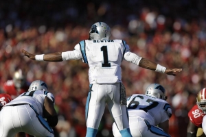 A maturing Cam Newton sets the offense during last Sunday’s 10-9 win over the 49ers, which really put the Panthers in the NFL’s consciousness. <br/>BEN MARGOT/ASSOCIATED PRESS