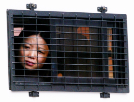 A mainland Chinese woman, that worked as a prostitute in Hong Kong, looks out from inside a police van September 19, 2002 before being sent back to China. A total of 85 prostitutes from mainland China were arrested during a raid at the territory's Shum Shui Po district, Hong Kong police said. (Photo: REUTERS/Bobby Yip)  <br/>
