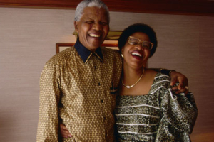 Nelson Mandela and his third wife, Graça Machel, on board the QE2 in 1998. Photo: Louise Gubb/Corbis <br/>