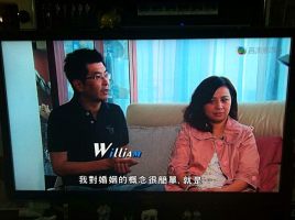 William Yu and his wife shares their testimony on Hong Kong television. (Photo: Courtesy of William Yu) <br/>