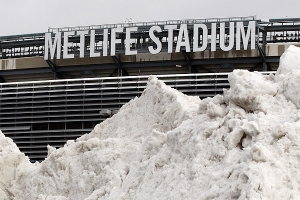 MetLife Stadium could be the site of the first snowy Super Bowl in history. (Peter Morgan/AP) <br/>