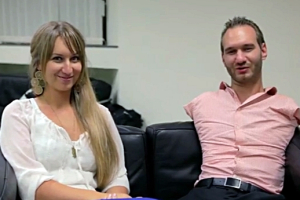 Nick Vujicic and his sister Michelle (Screen capture of video) <br/>