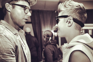 Pastor Smith from Hillsong Church meets Bieber backstage to wish him a happy birthday.  <br/>Twitter